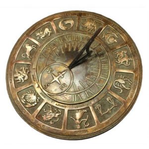 Solid Brass Zodiac Sundial - 13-3/8" Diameter